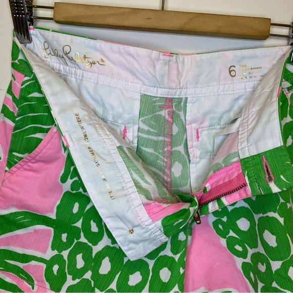 LILLY PULITZER Callahan Pineapple Print Shorts 5” Pink Pout Flamenco Green Sz 6 - Picture 5 of 13